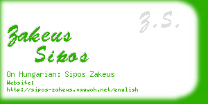 zakeus sipos business card